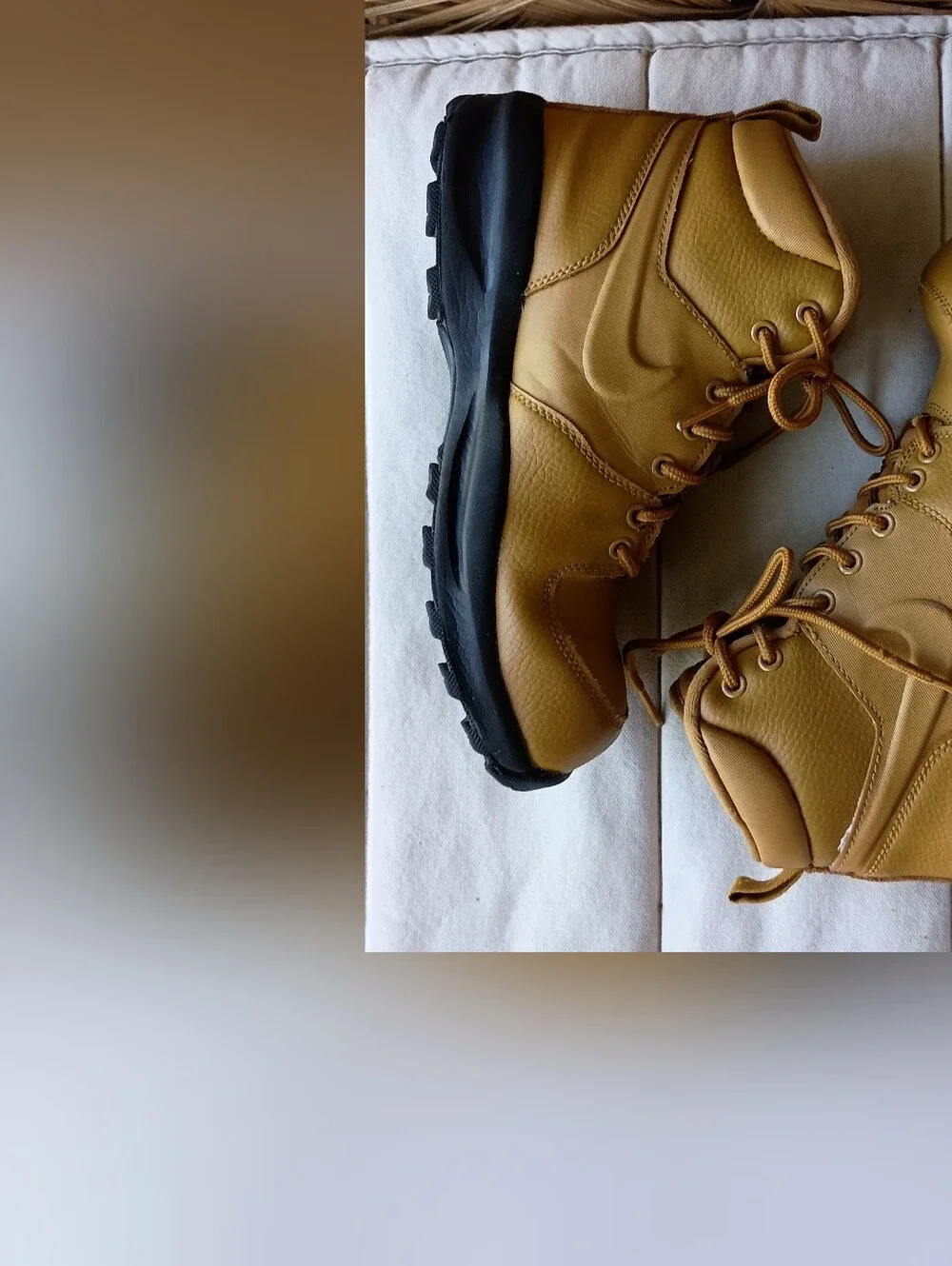 Nike Manoa Leather Outdoor Boots Kids Sizes Wheat/Black_5